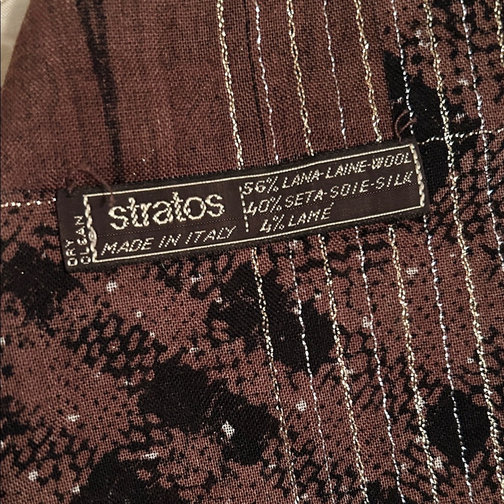 Valentino Brown and Black Paisley Scarf - Picture 7 of 10